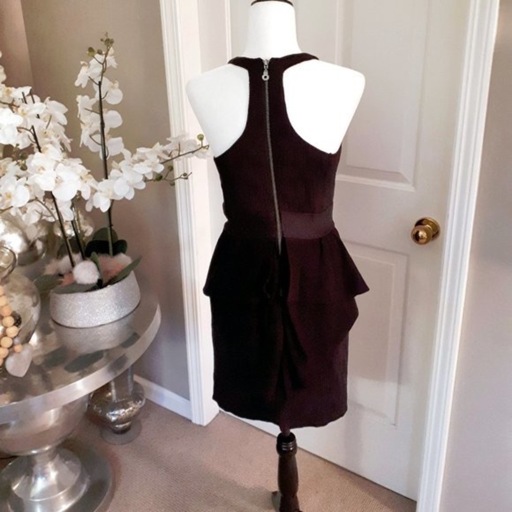 NWOT BCBGeneration black short fitted sleeveless tiered ruffle detail dress - Picture 5 of 6